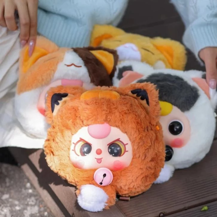 baby three 娃三岁 招财猫拉链包毛绒系列手办盲盒