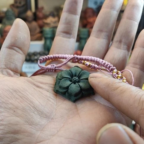 泥塑茉莉香方六瓣花小香牌