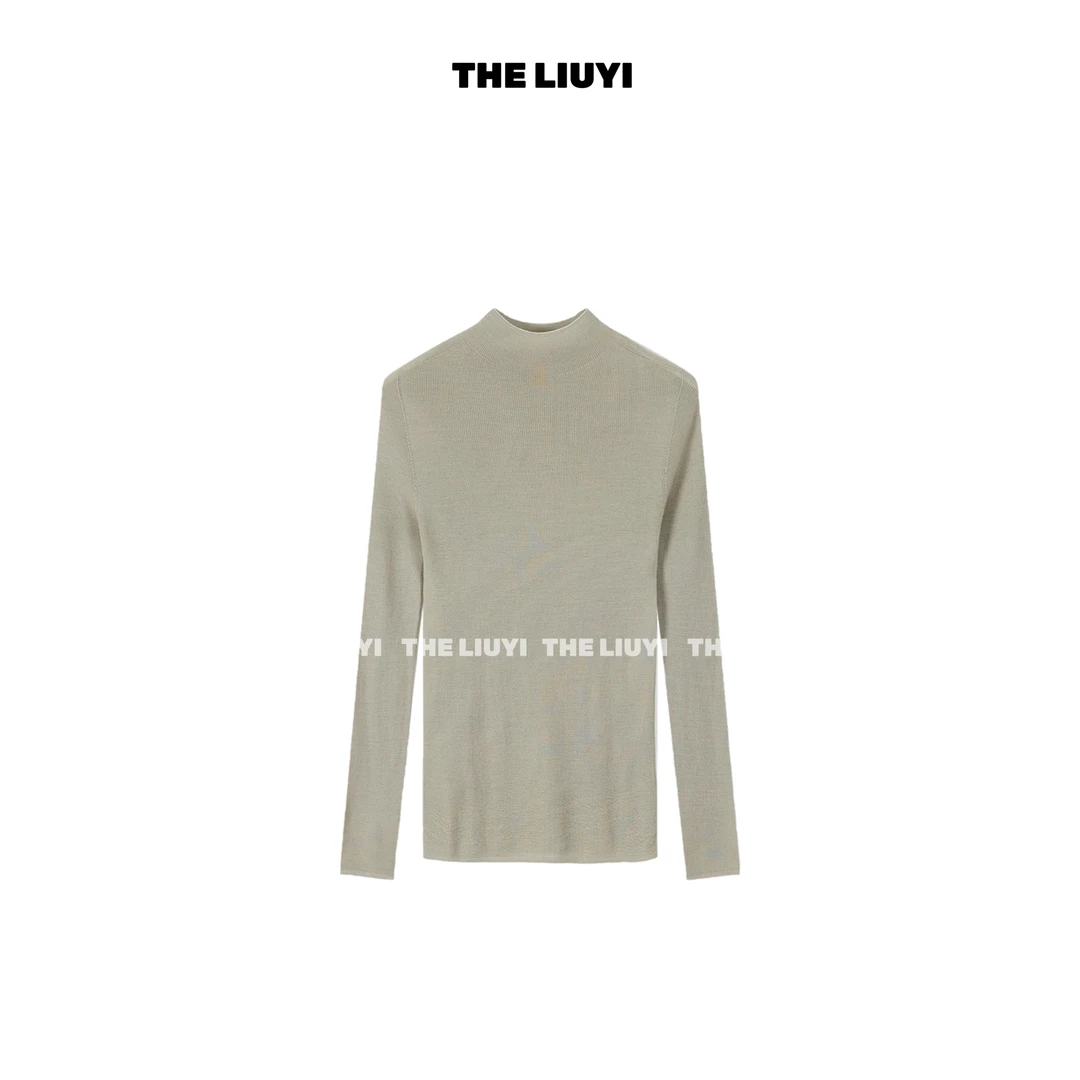 【LIUYI】秋冬OTW精纺扬子纱无缝一体半高领针织上衣59126