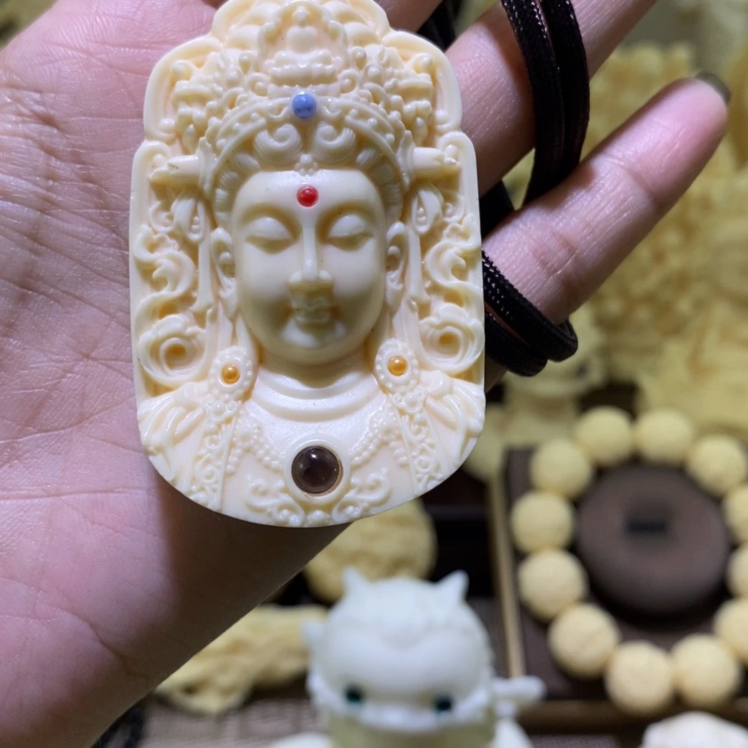 菩提根/象牙果把件象牙果度母投影吊坠