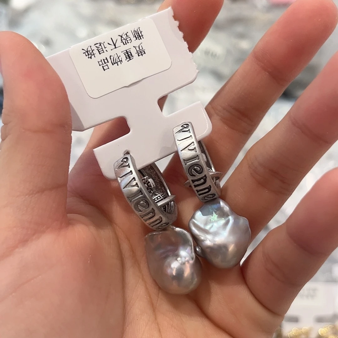 合金淡水珍珠耳饰