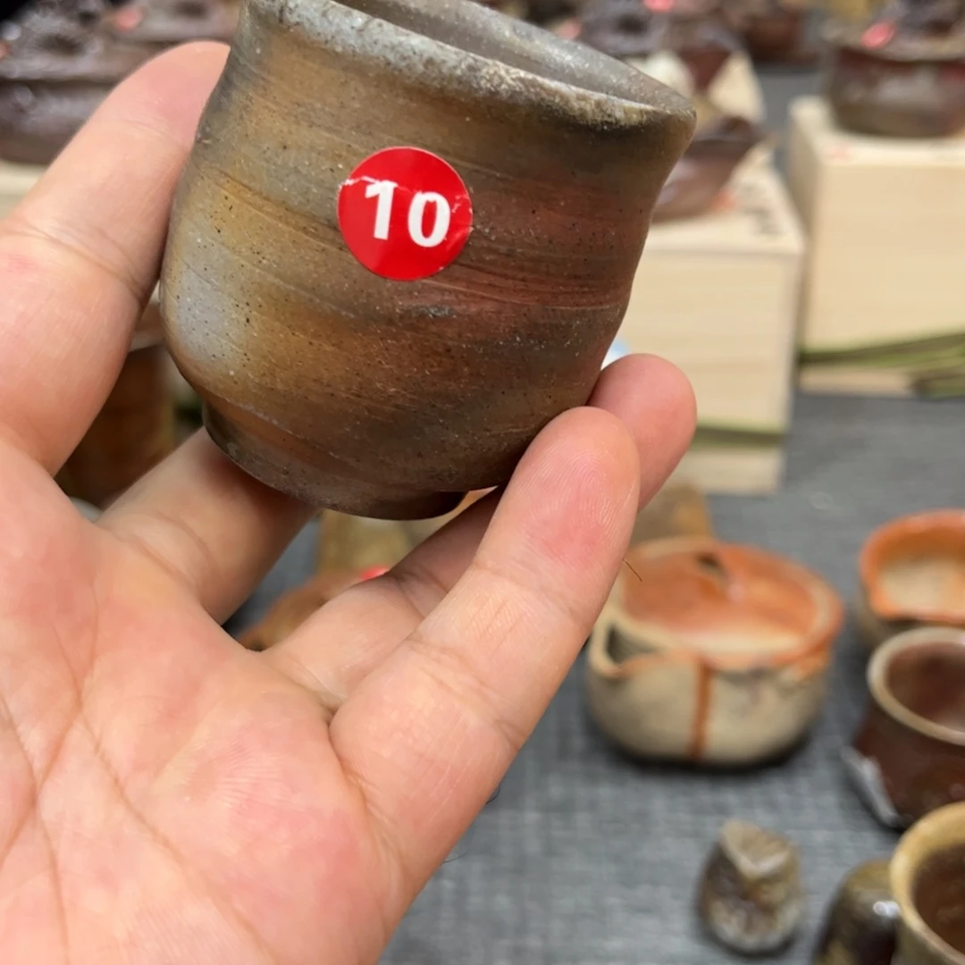 瑕疵备前陶瓷茶杯茶宠
