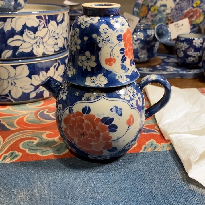 芹***️钛合金景德镇手绘茶壶套组