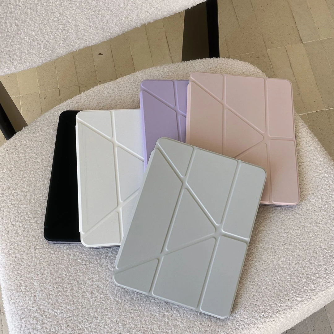 妙品高级纯色适用iPadPro保护套12.9寸苹果平板11英寸带笔槽13寸