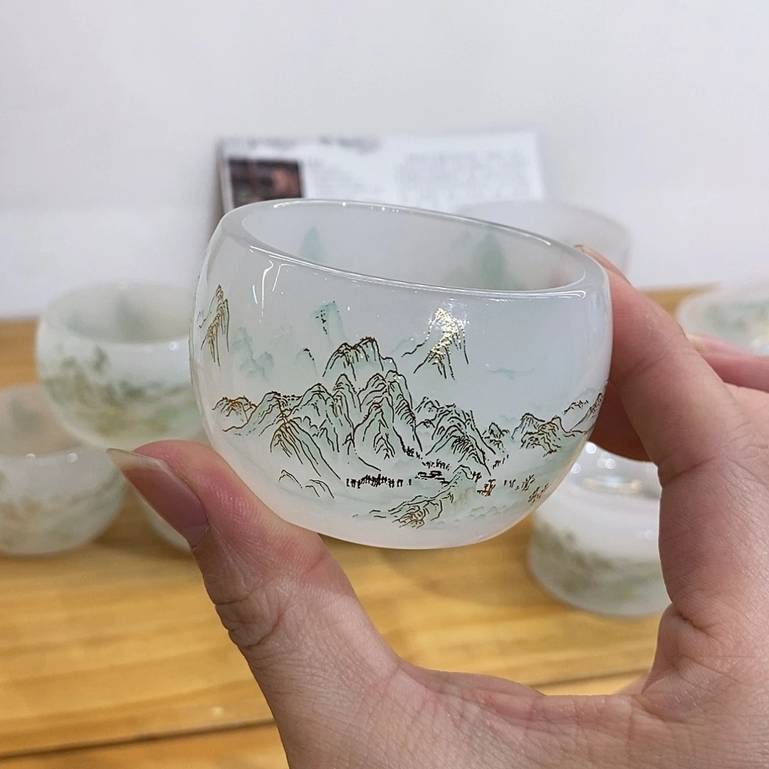 手工艺品琉璃千里江山客杯