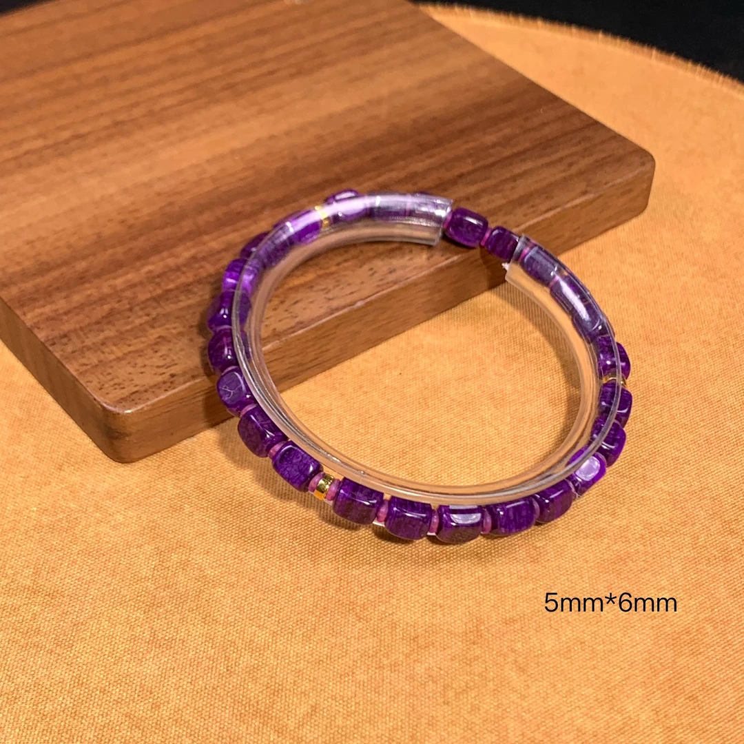 潮生石丨18K金镶舒俱来魔方手串/5mm*6mm/多样性发其一/C00407