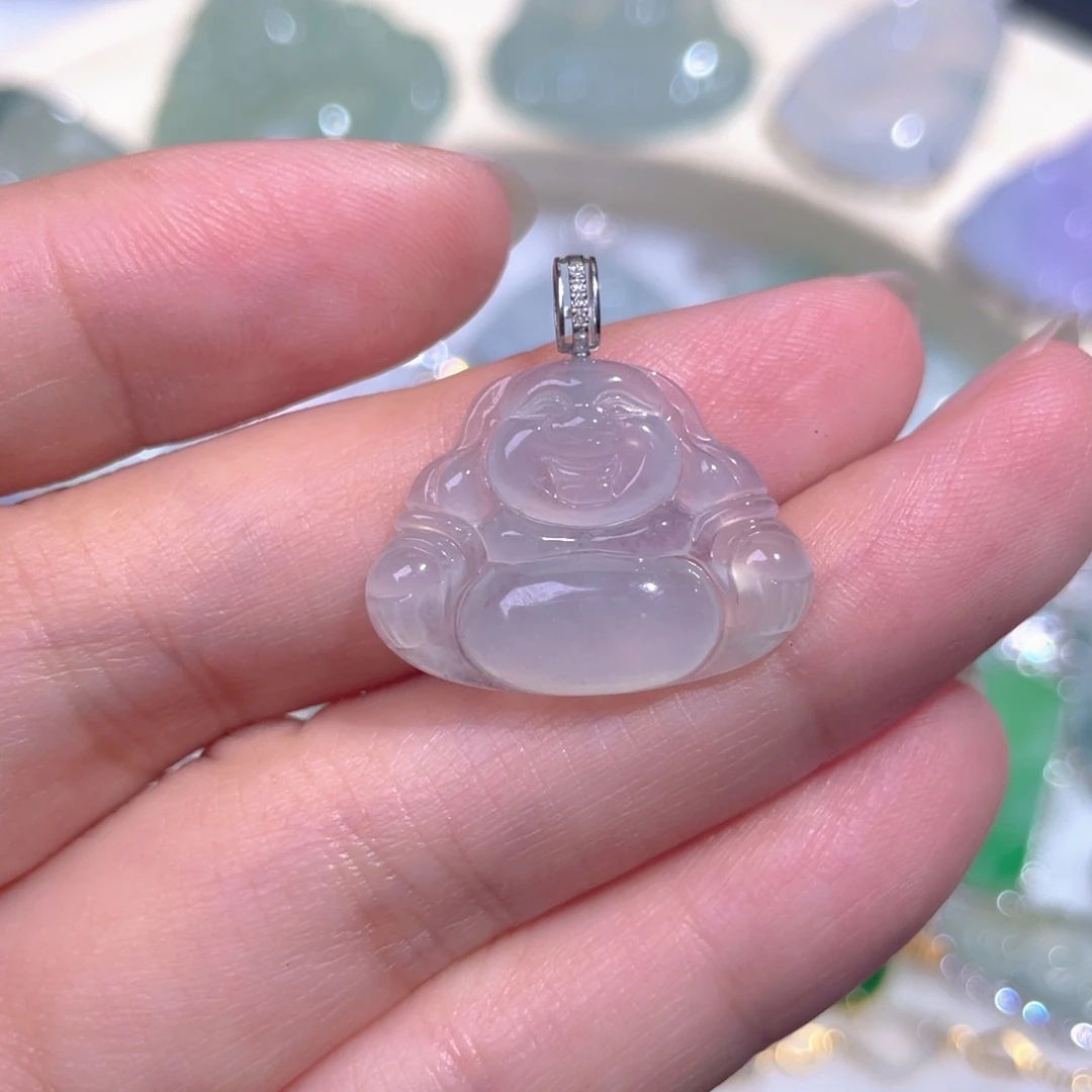 颈饰18K金镶嵌翡翠翡翠