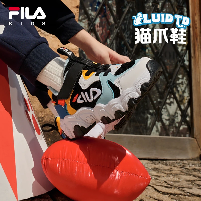 【斐乐儿童猫爪】2025年春季新款小童时尚运动鞋复古跑鞋K54B511102