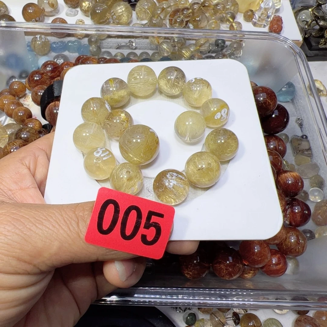 烟晶手链未镶嵌观*在天然水晶