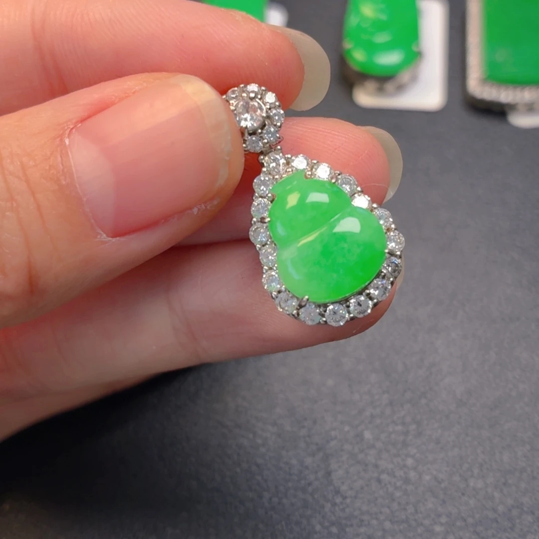 翡翠银S925镶嵌吊坠(不含链)