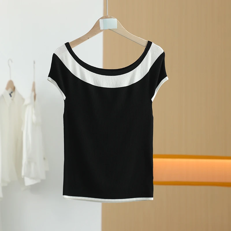 【唐长老自营】货号5365女装夏新款质感条纹设计感毛针织衫M