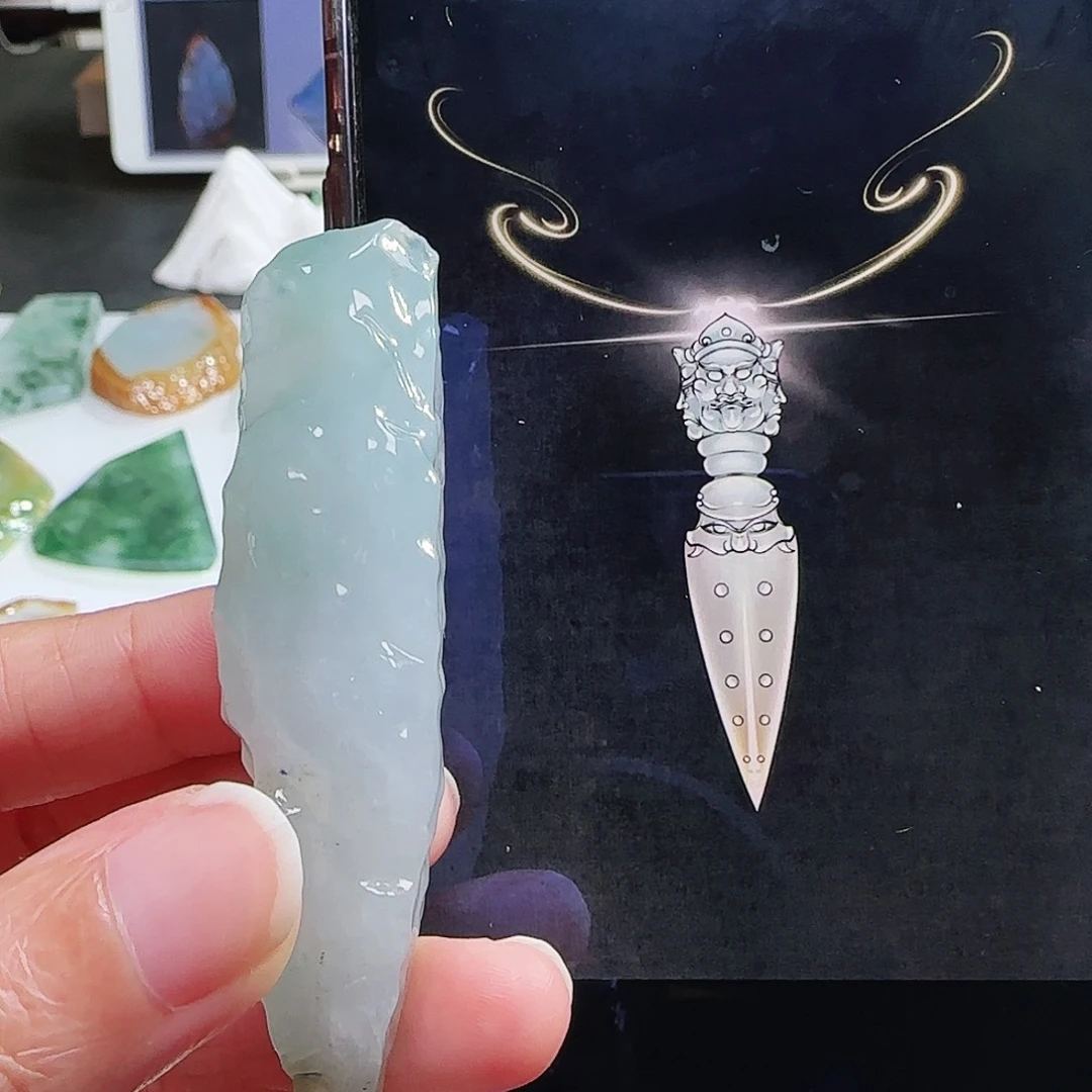 定制翡翠未镶嵌缅甸翡翠挂件