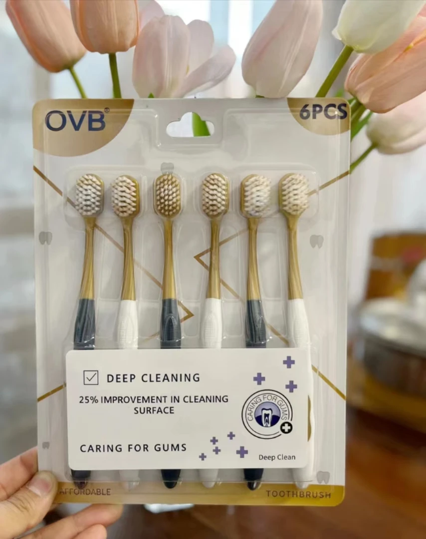 【一盒6支装】牙刷宽头软毛超市牙刷成人情侣深层洁齿护龈家庭装