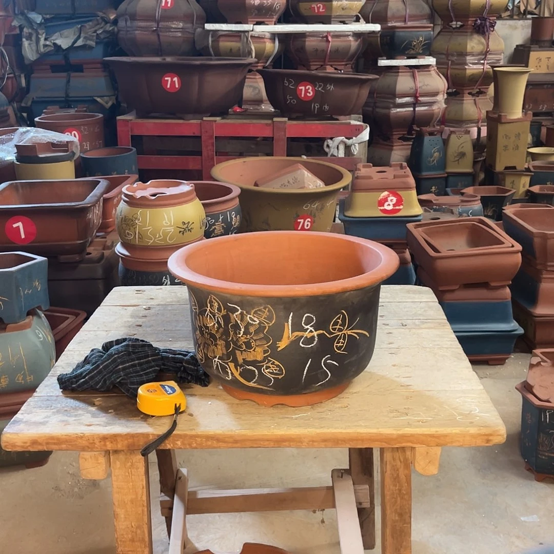 紫砂花盆金钟盆一个