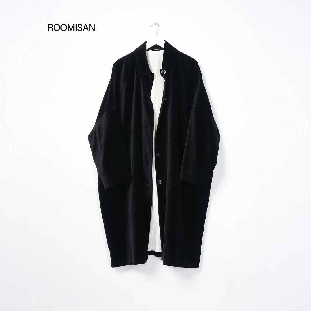 ROOMISAN【丝绒冬日.小众艺术风日本进口面料丝绒大衣外套】25868