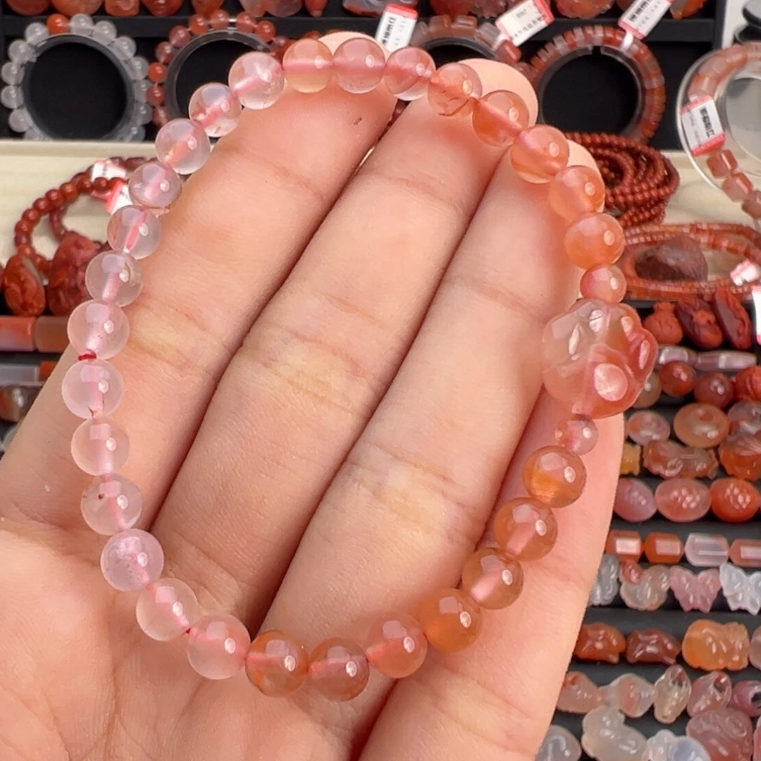 南红玛瑙未镶嵌颈饰单圈