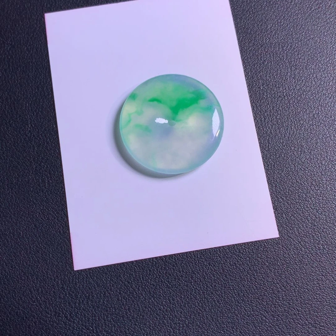 鹿冰飘花大胶平安扣
