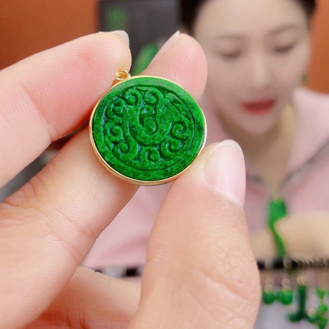 翡翠银S925镶嵌耳饰