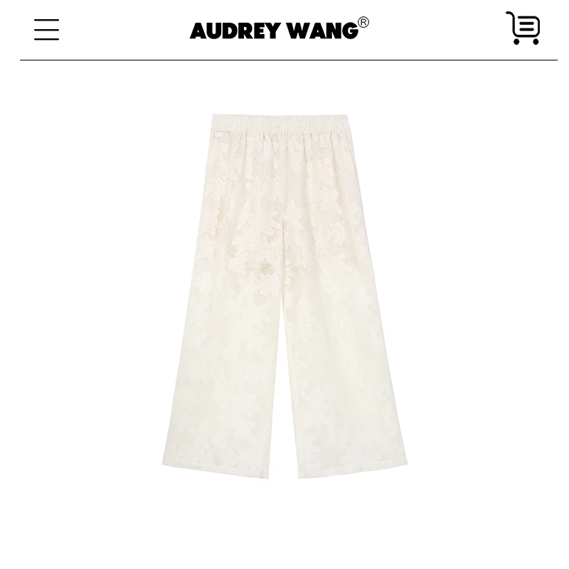 AUDREYWANG棉感编织蕾丝裤子11994