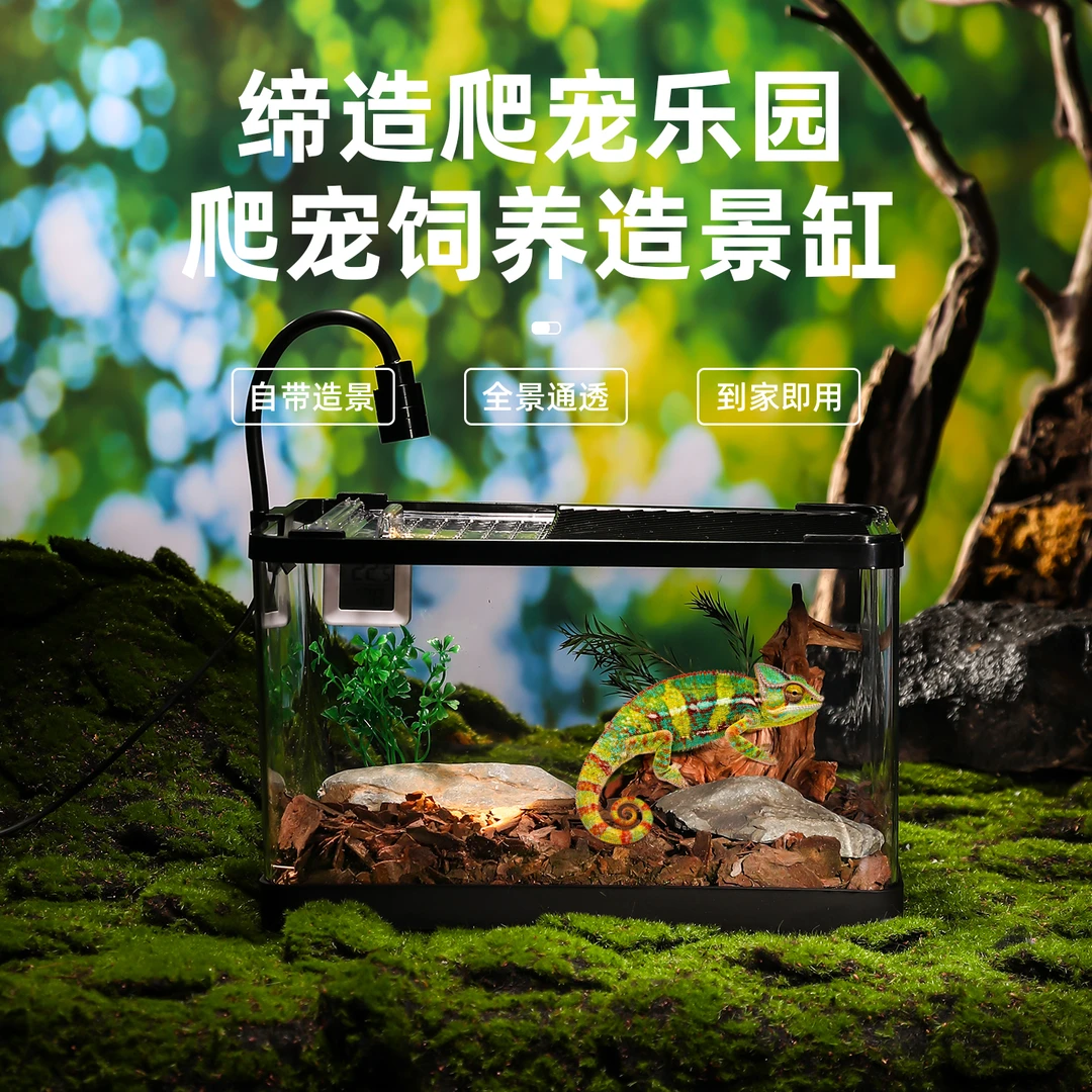 爬宠生态造景缸360度全透宠物生态造景透明保温恒温箱守宫爬宠缸