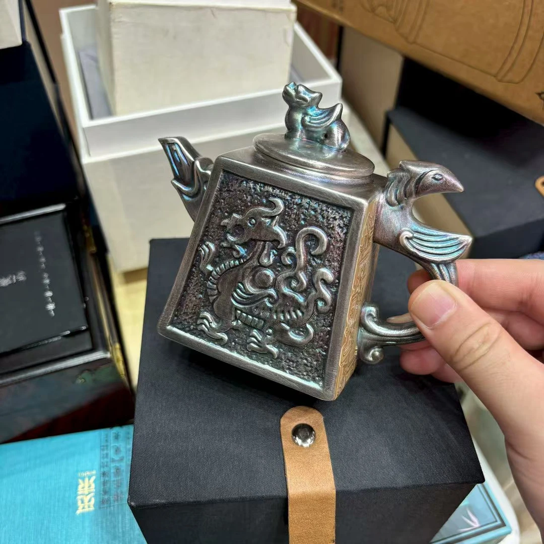 【阿涛专属】陈江淮手作鎏银鼎盛春秋四方茶壶 1420