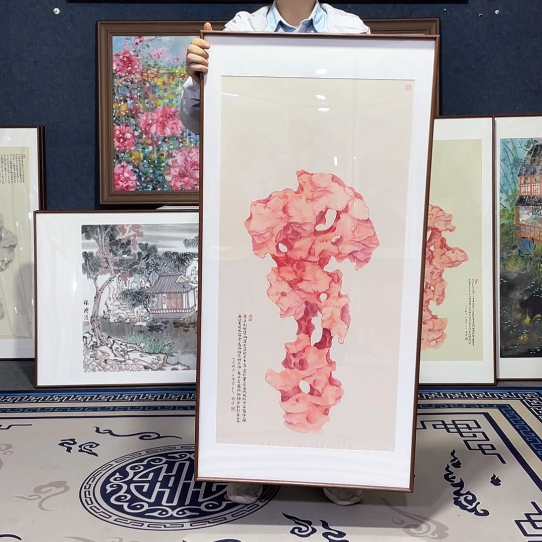 国画手绘画作品带框60/120