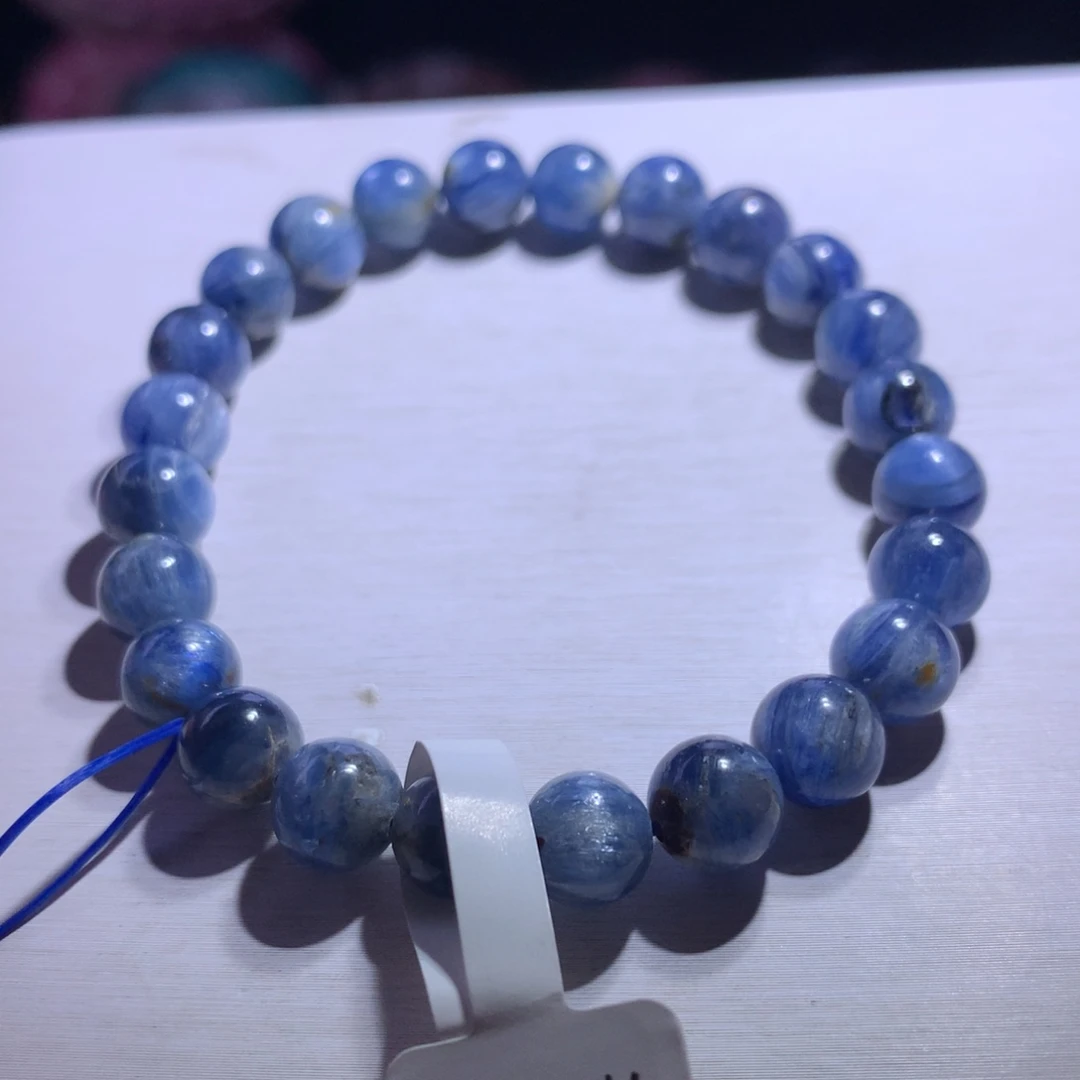 水晶银S925镶嵌手串蓝晶8.2m