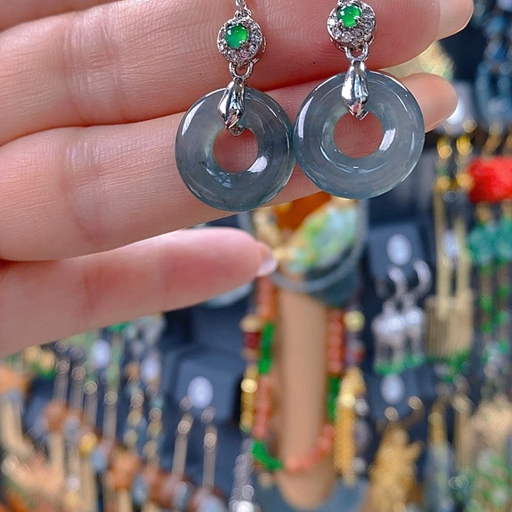 翡翠未镶嵌耳饰翡翠