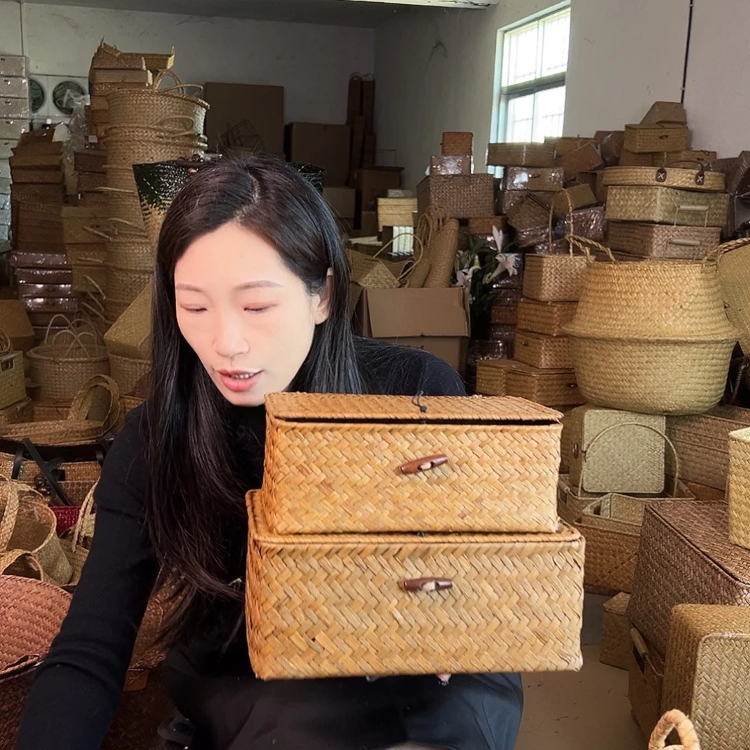 草编草编包/草编收纳盒带瑕疵