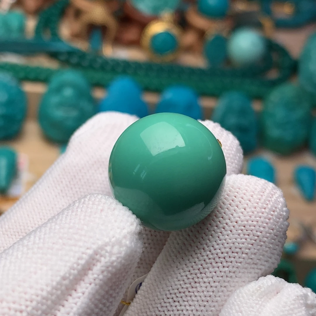 未镶嵌绿松石珠宝奇石19mm