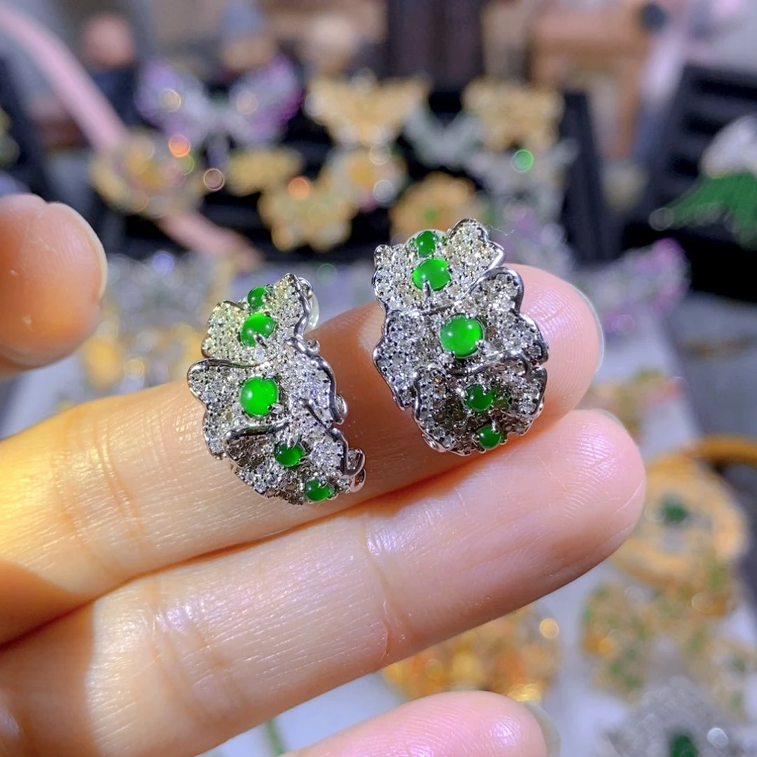 颈饰银S925镶嵌翡翠