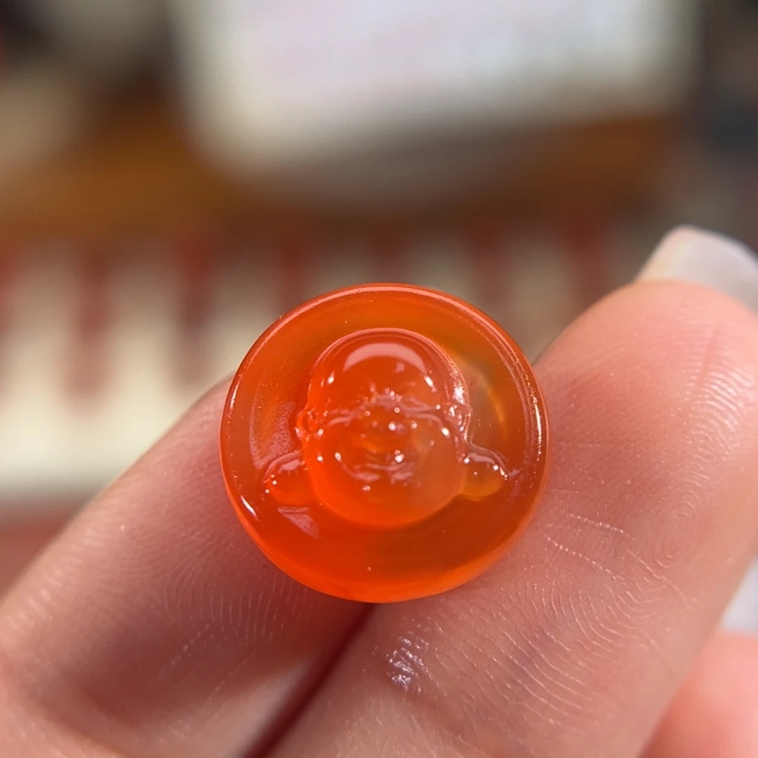 南红玛瑙未镶嵌笑口常开 14.2x6.8mm