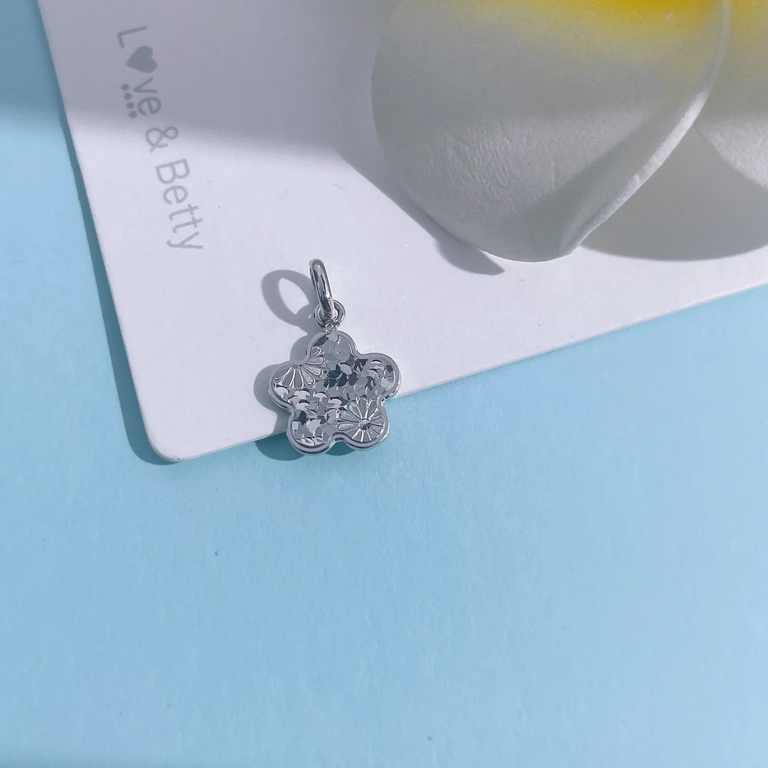 PT950 铂金吊坠 碎碎金五瓣花样吊坠 N