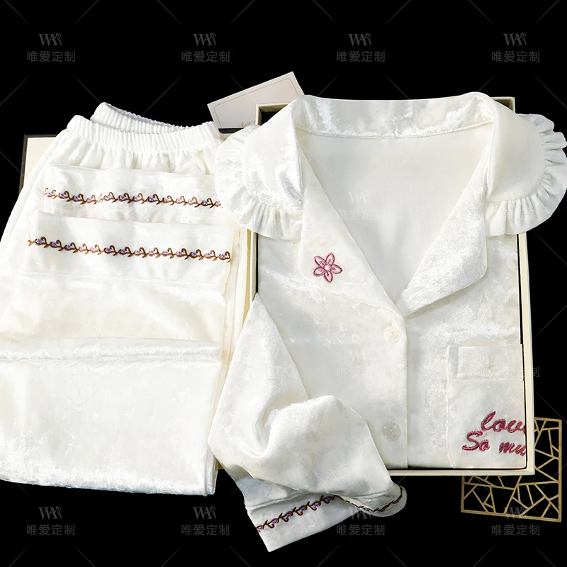 【礼盒装】金丝绒睡衣女款春秋冬天高级家居服送闺蜜老婆生日礼物