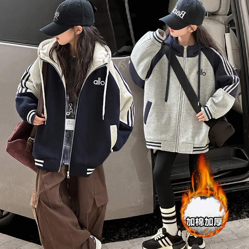 运动上衣锁温蓄热婴儿中大童服装女童夹棉加厚外套秋冬2025新款时