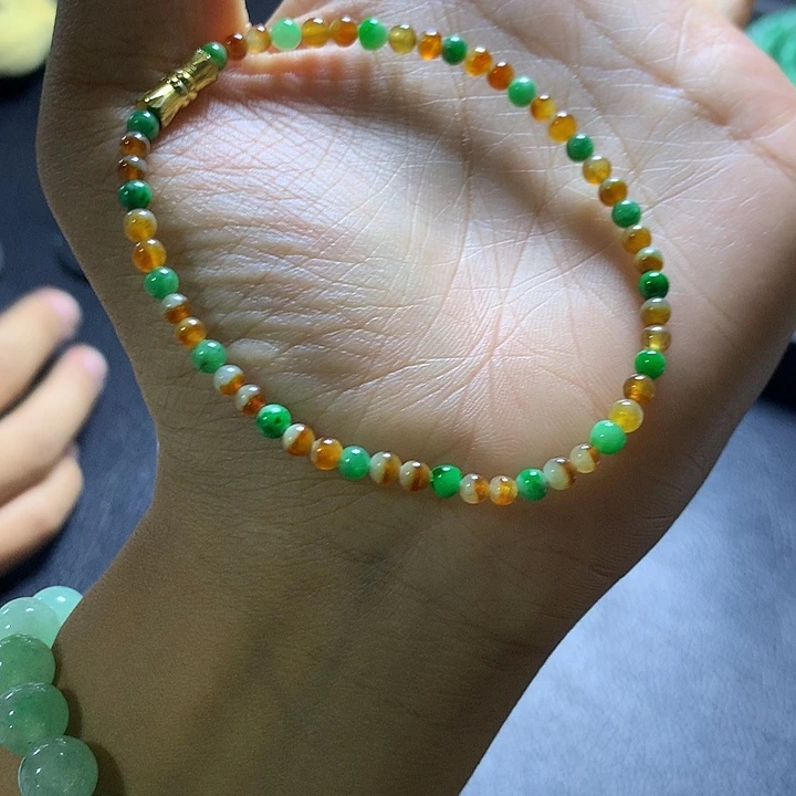 定制翡翠未镶嵌翡翠珠串卡4不退不换