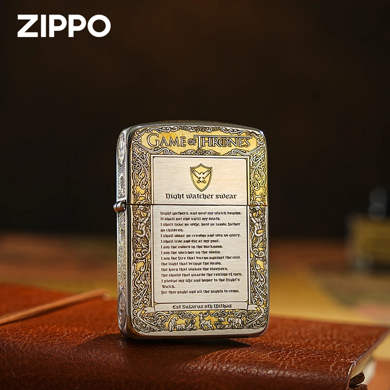 zippo冰与火之歌经典复刻军机煤油原装防风打火机男士收藏DY
