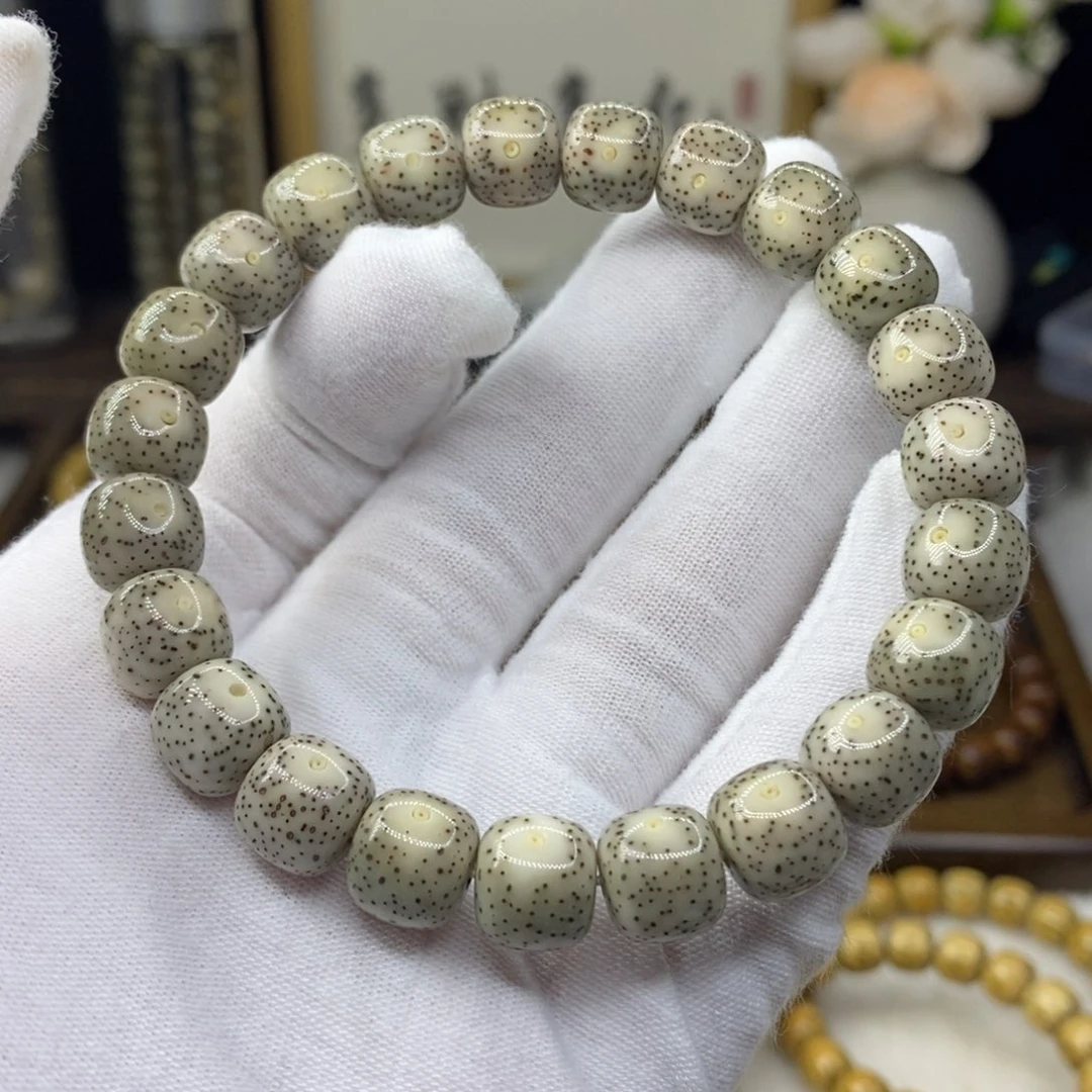 星月菩提手串银标款10.5/9.5白冰玉化月朗星稀