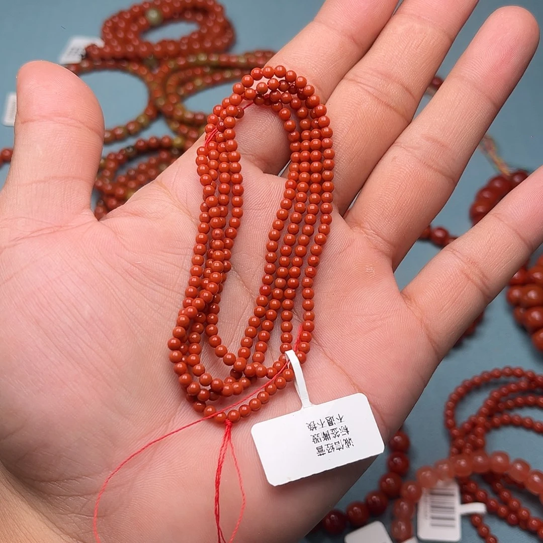 慢***光南红玛瑙未镶嵌手链精品小米珠卡3