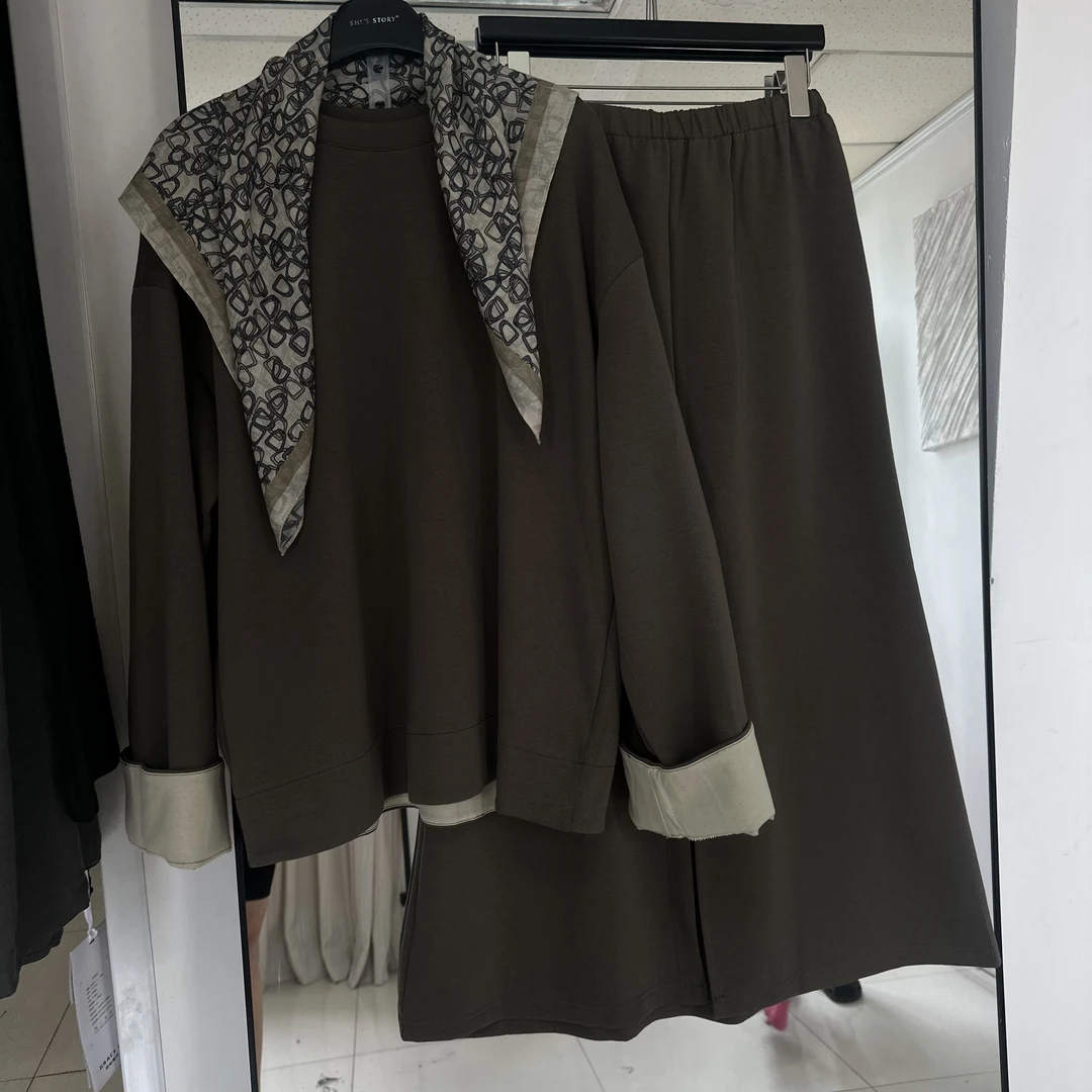 休闲极简风时尚短袖百搭小众韩版套装