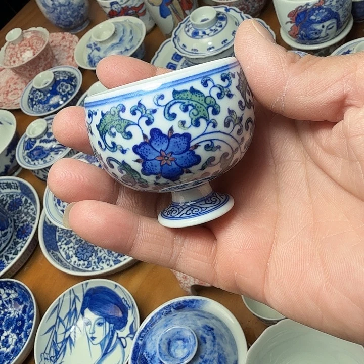 手绘釉下五彩福利款单杯