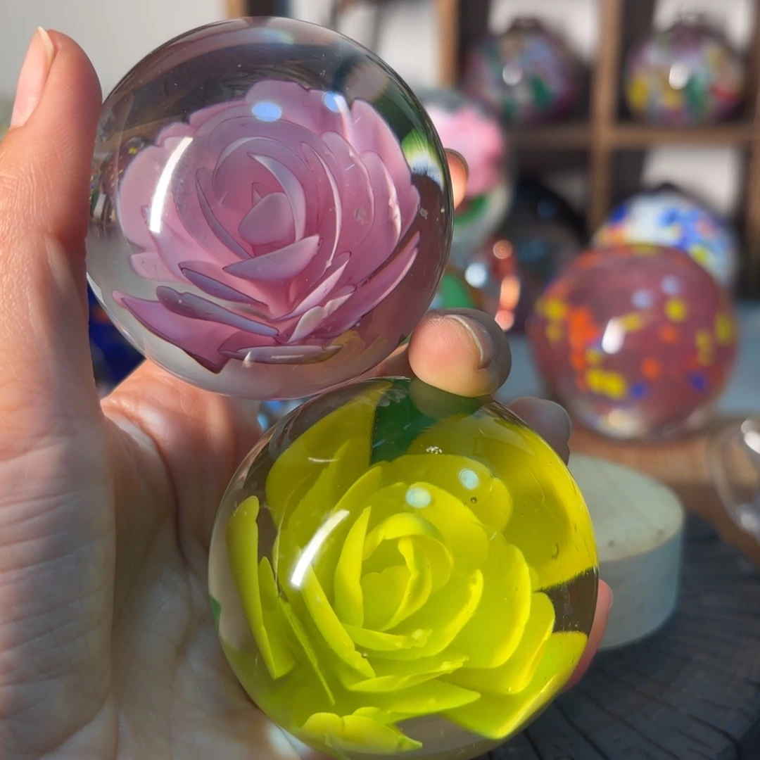 手工艺品琉璃微瑕2个