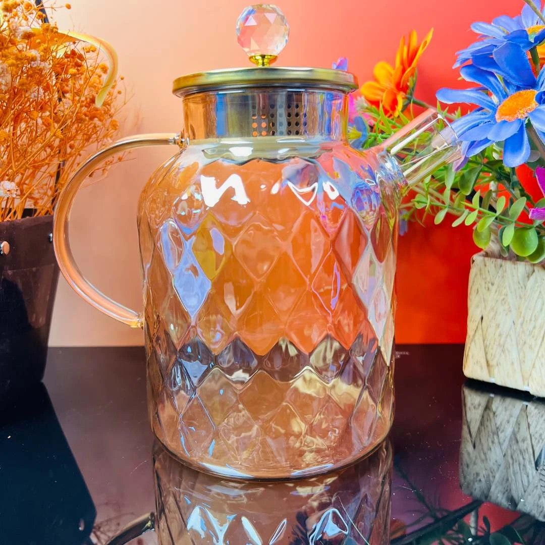 新疆包邮 aynak qainak 透明水晶玻璃茶壶 家用大容量耐热凉水杯