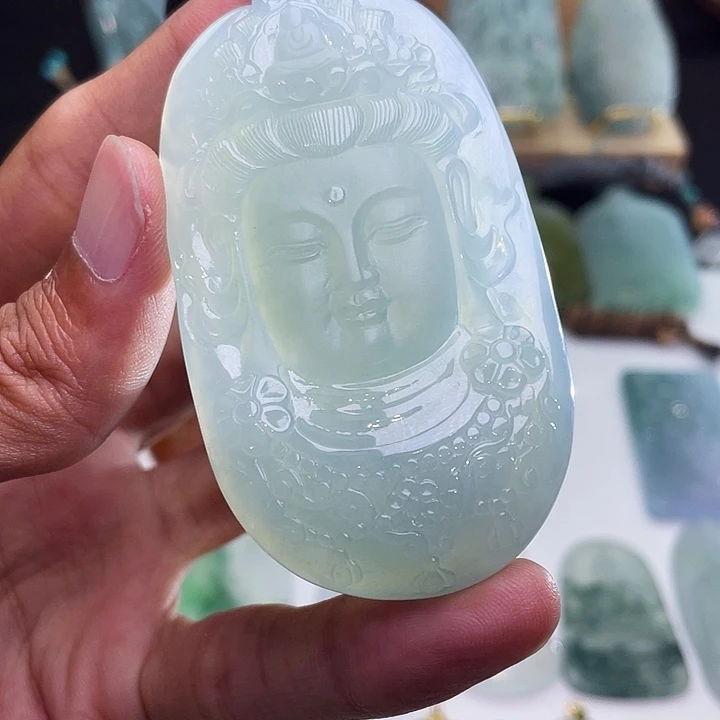 颈饰未镶嵌翡翠翡翠出人头地观音头