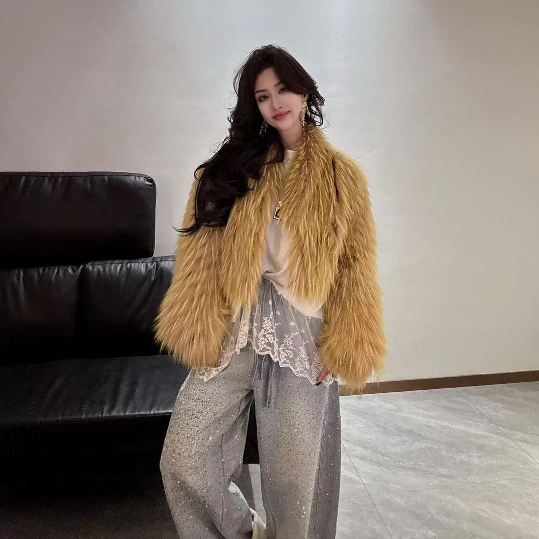 【女王优选】时尚冬季气质设计师皮毛一体海宁皮草毛毛外套21588