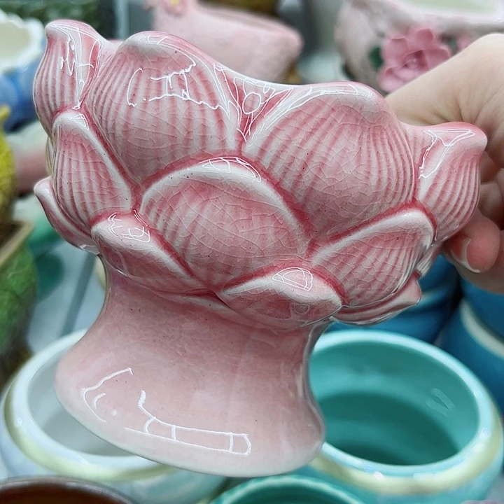 多肉绿植陶瓷花盆9.9包邮，有孔