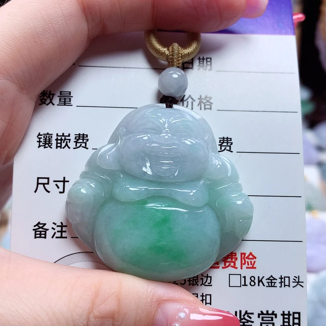 翡翠未镶嵌颈饰佛公09
