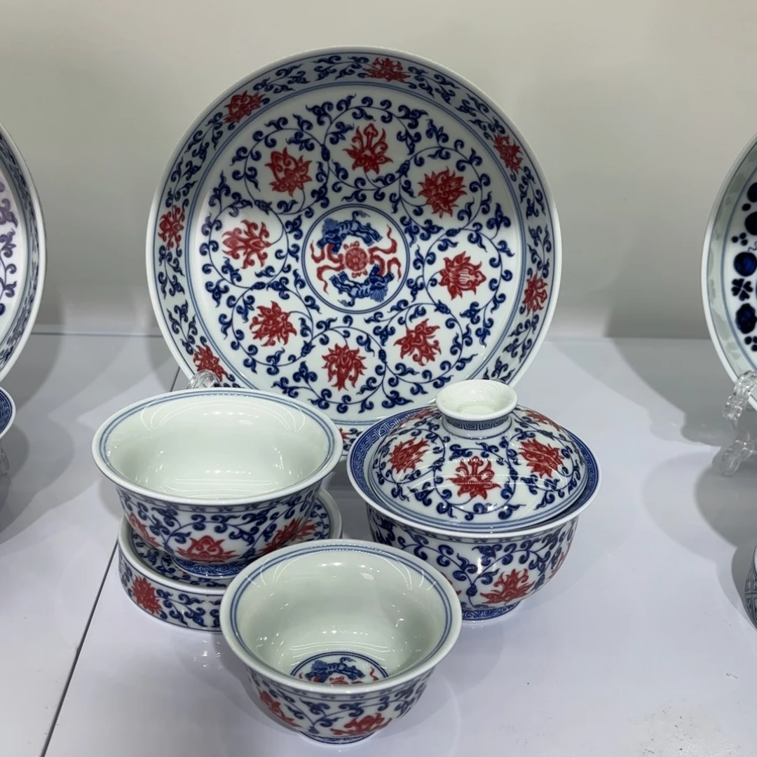 晓***尘景德镇陶瓷五件套