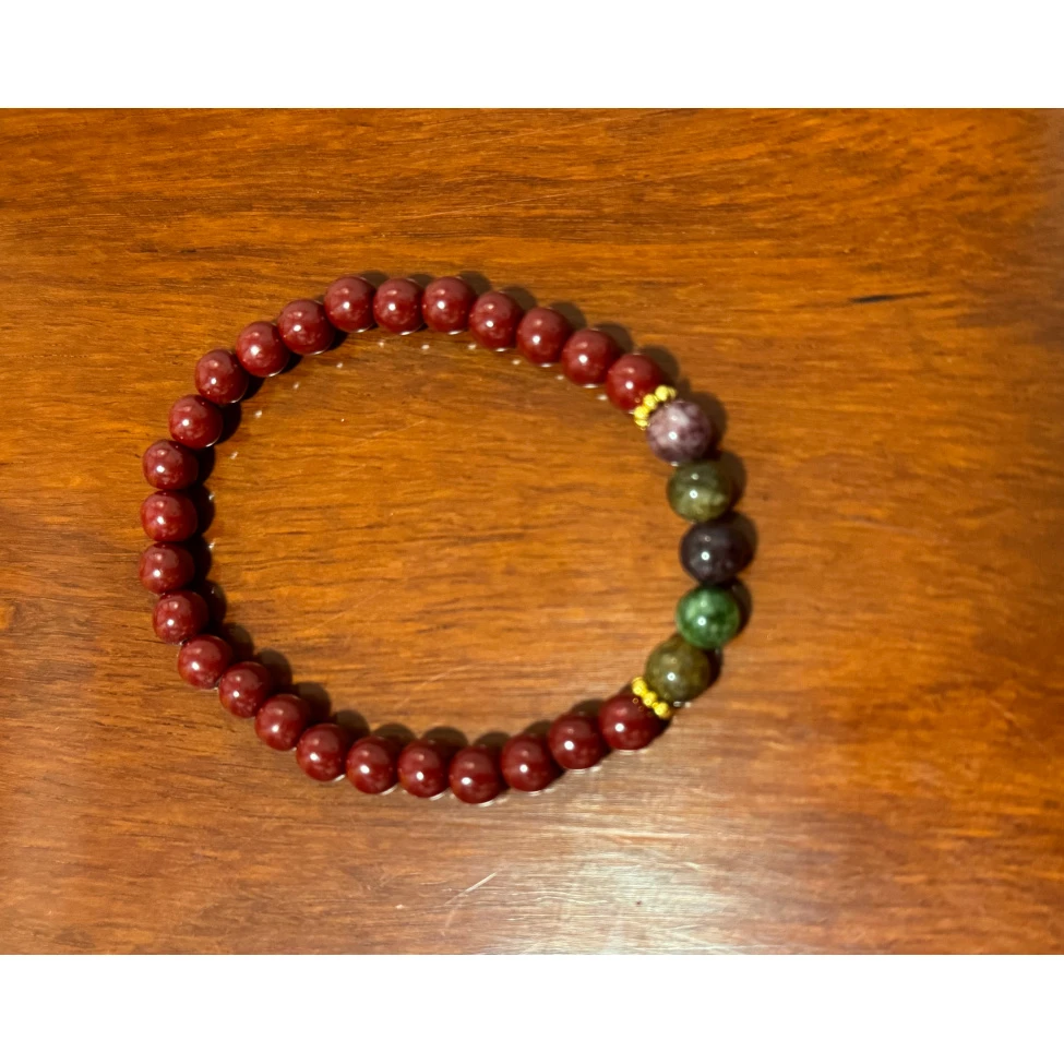 含辰砂工艺品单圈朱砂琉璃手串(无礼盒）@@@SP226