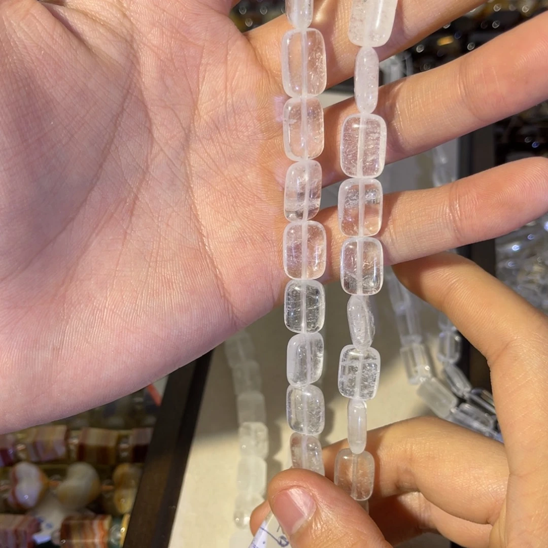 银S925镶嵌手链水晶白水晶方牌卡10